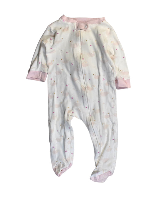 A White Onesies from Burt's Bees Baby in size 6-12M for girl. (Front View)