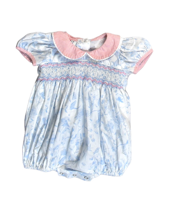 A Blue Short Sleeve Rompers from Ruth and Ralph in size 0-3M for girl. (Front View)