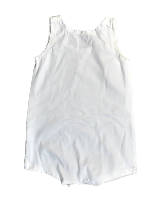 A White Sleeveless Tops from Le Petit Society in size 3-6M for girl. (Back View)