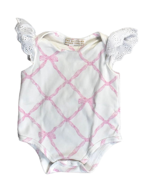 A White Sleeveless Bodysuits from The Beaufort Bonnet Company in size 6-12M for girl. (Front View)