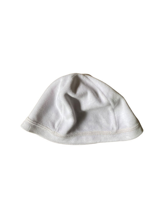 A White Beanies from Petit Bateau in size 6-12M for neutral. (Front View)