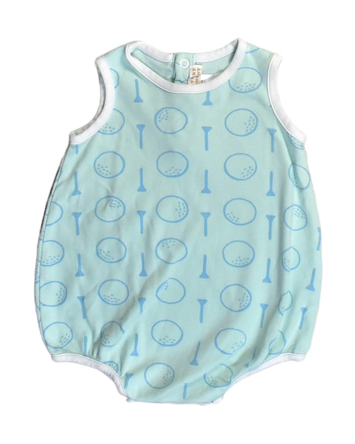 A Blue Sleeveless Bodysuits from The Beaufort Bonnet Company in size 6-12M for girl. (Front View)