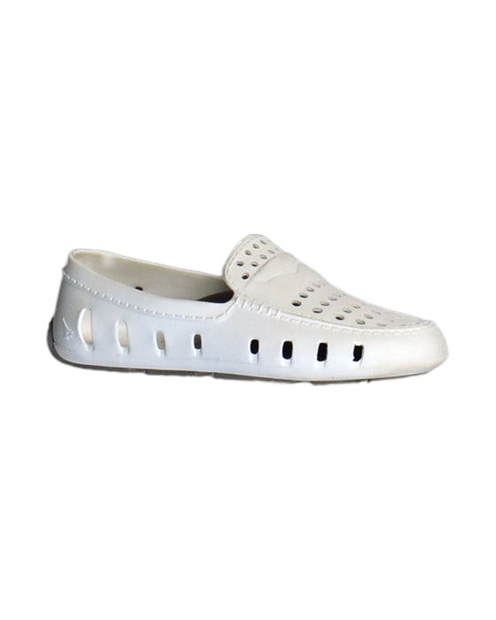 A White Slip Ons from Floafers in size 6T for boy. (Front View)