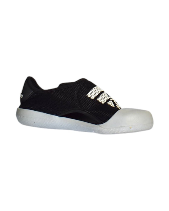 A Black Slip Ons from Adidas in size 6T for boy. (Front View)