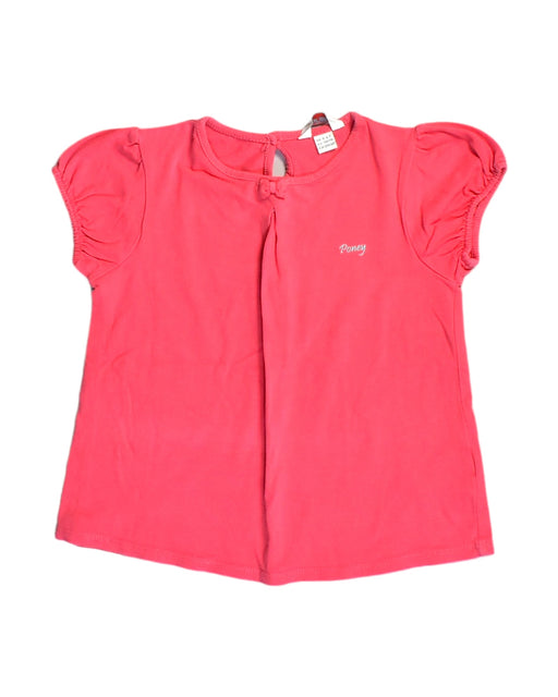 A Red Short Sleeve Tops from PONEY in size 6T for girl. (Front View)