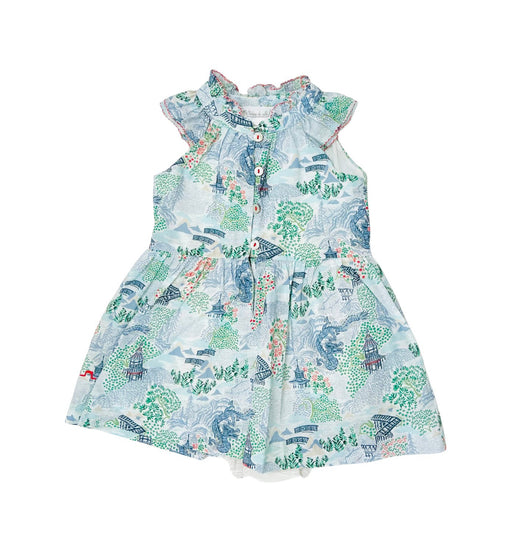 A Blue Sleeveless Dresses from Château de Sable in size 0-3M for girl. (Front View)