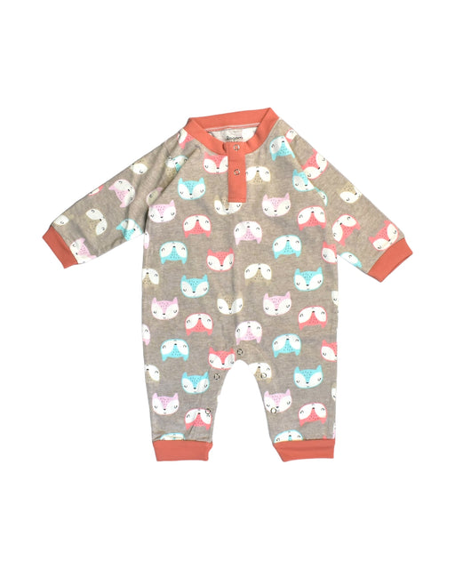 A Brown Long Sleeve Jumpsuits from Lagom Kids in size 6-12M for neutral. (Front View)