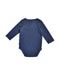 A Blue Long Sleeve Bodysuits from Le Petit Society in size 6-12M for boy. (Back View)