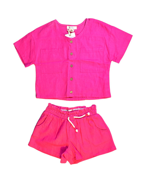 A Pink Shorts Sets from Jessica Simpson in size 8Y for girl. (Front View)