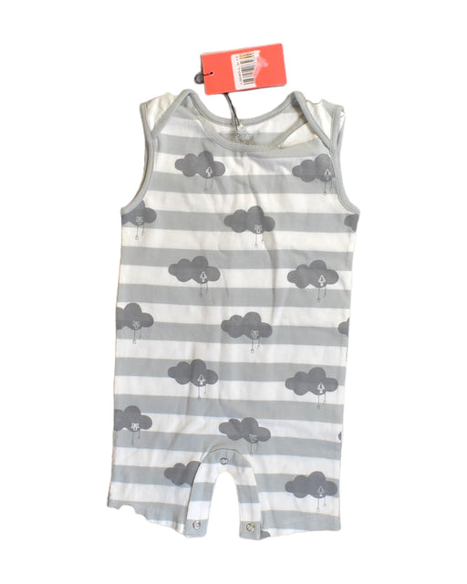 A White Sleeveless Rompers from Angel and Rocket in size 6-12M for boy. (Front View)