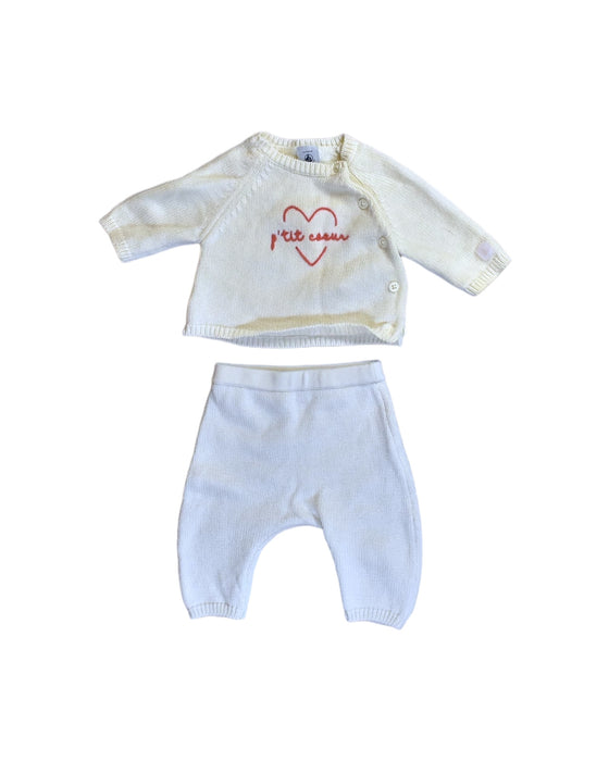 A White Pants Sets from Petit Bateau in size 0-3M for girl. (Front View)