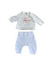 A White Pants Sets from Petit Bateau in size 0-3M for girl. (Front View)