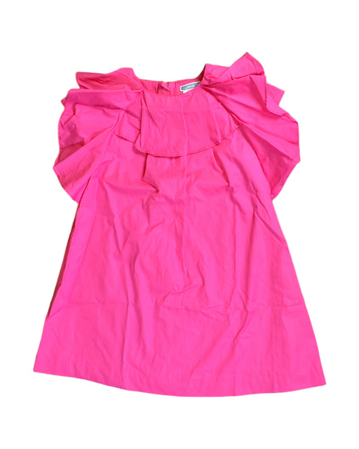 A Pink Sleeveless Dresses from Jacadi in size 6T for girl. (Front View)