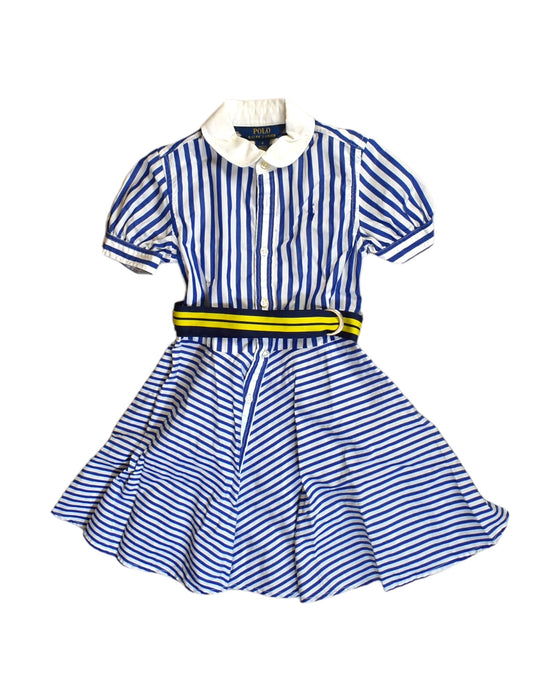 A Blue Short Sleeve Dresses from Polo Ralph Lauren in size 4T for girl. (Front View)