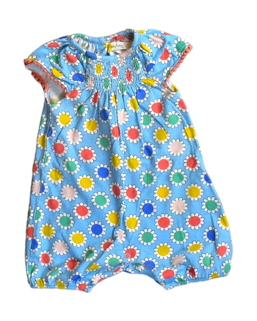 A Blue Short Sleeve Rompers from Boden in size 0-3M for girl. (Front View)