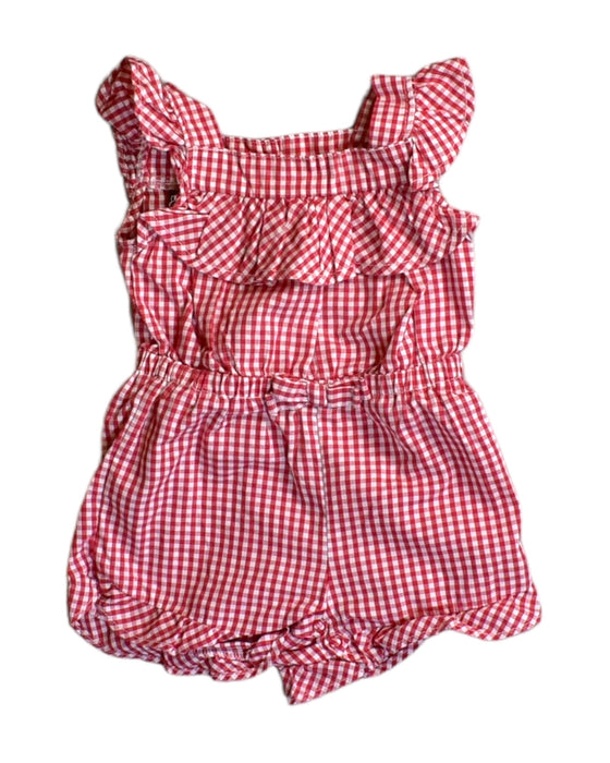 A Red Sleeveless Rompers from Tommy Hilfiger in size 3-6M for girl. (Front View)