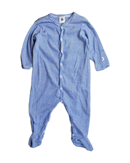 A Blue Onesies from Petit Bateau in size 6-12M for boy. (Front View)