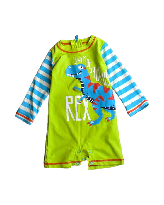 A Green Swimsuits from Hatley in size 6-12M for boy. (Front View)