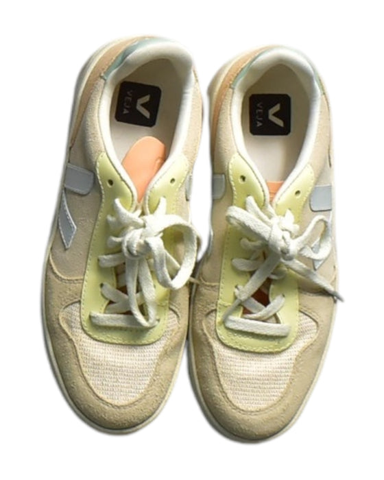 A Beige Sneakers from Veja in size 12Y for girl. (Back View)