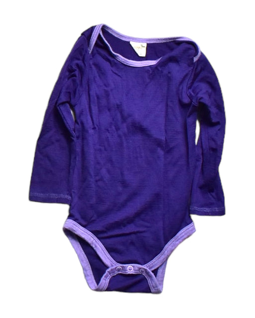 A Purple Long Sleeve Bodysuits from Wee Woollies in size 18-24M for girl. (Front View)