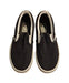 A Black Slip Ons from Vans in size 6T for neutral. (Front View)