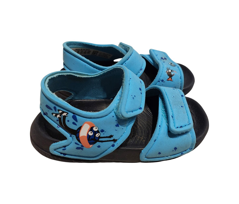 A Blue Sandals from Adidas in size 12-18M for neutral. (Back View)