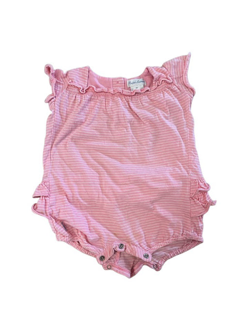 A Pink Sleeveless Rompers from Ralph Lauren in size 6-12M for girl. (Front View)