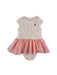 A Pink Short Sleeve Bodysuits from Elly in size 6-12M for girl. (Front View)