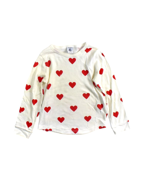 A White Long Sleeve Tops from Petit Bateau in size 4T for girl. (Front View)