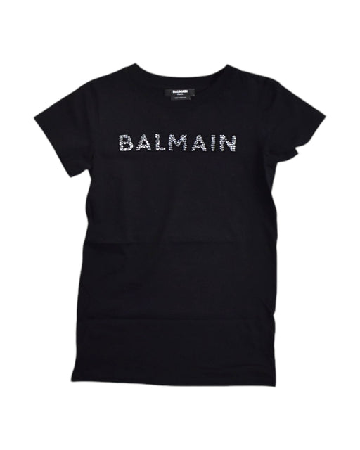 A Black Short Sleeve T Shirts from Balmain in size 4T for girl. (Front View)