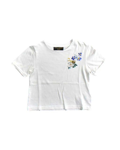 A White Short Sleeve T Shirts from Dolce & Gabbana in size 3T for girl. (Front View)