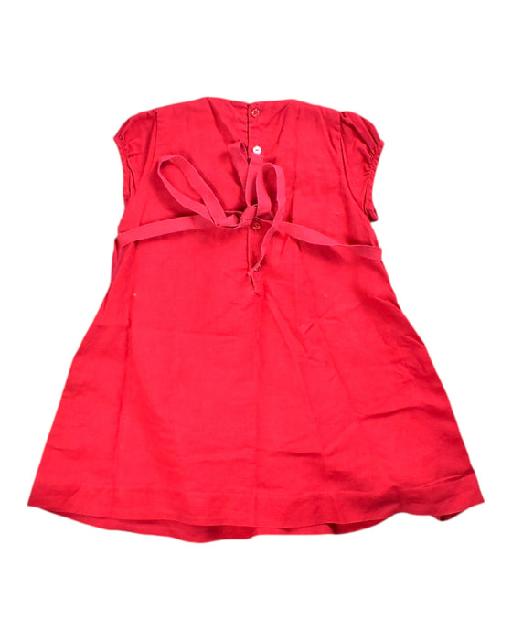 A Red Sleeveless Dresses from Chateau de Sable in size 18-24M for girl. (Back View)