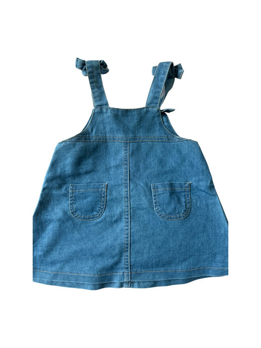 A Blue Overall Dresses from Mayoral in size 12-18M for girl. (Back View)