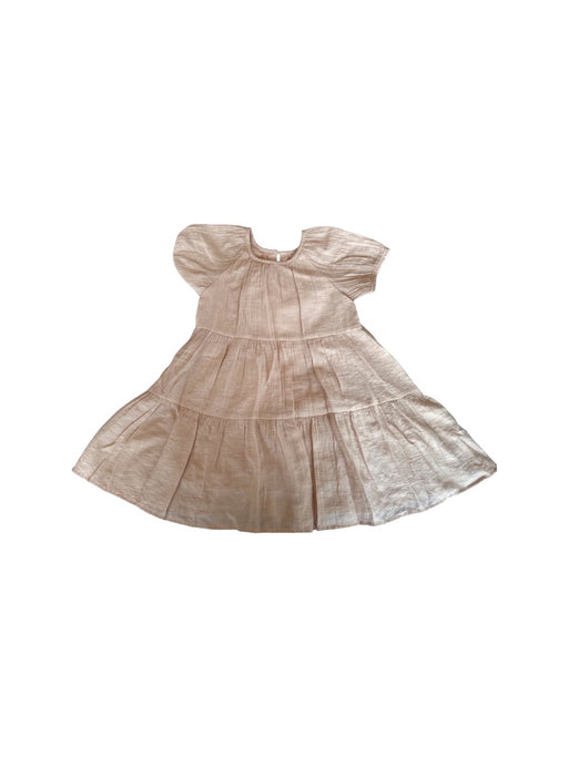 A Pink Short Sleeve Dresses from Our Mini Nature in size 3T for girl. (Front View)