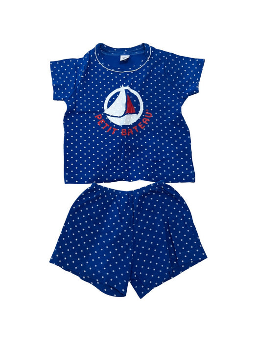 A Blue Pyjama Sets from Petit Bateau in size 4T for boy. (Front View)