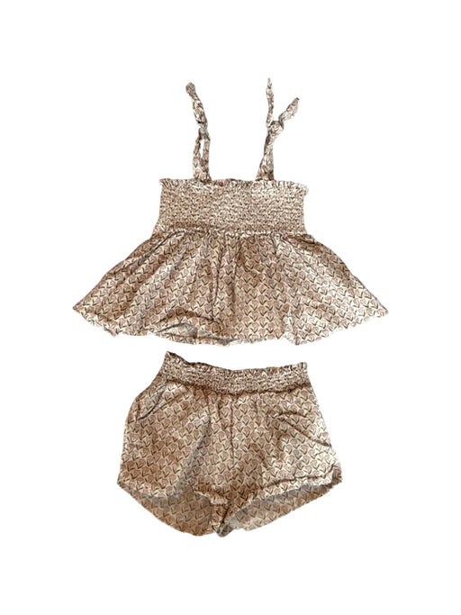 A Beige Shorts Sets from Seed in size 6-12M for girl. (Front View)