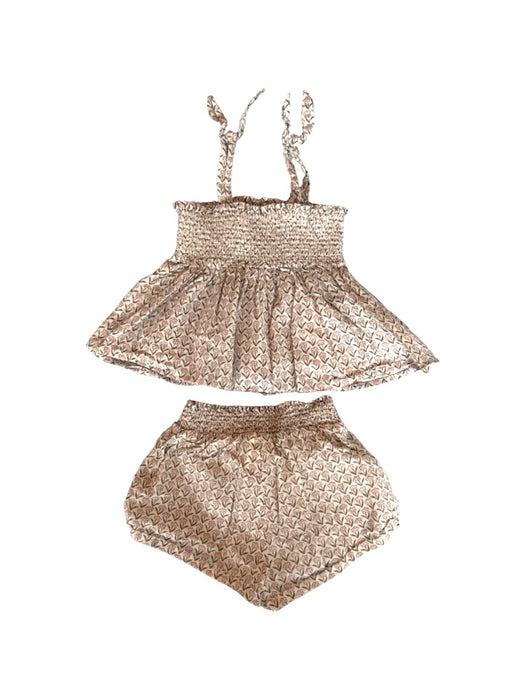 A Beige Shorts Sets from Seed in size 6-12M for girl. (Back View)