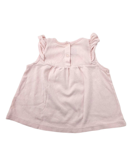 A Pink Sleeveless Shirts from Petit Bateau in size 6-12M for girl. (Back View)