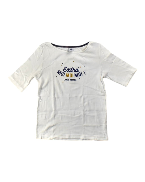 A White Short Sleeve Tops from Petit Bateau in size 10Y for girl. (Front View)