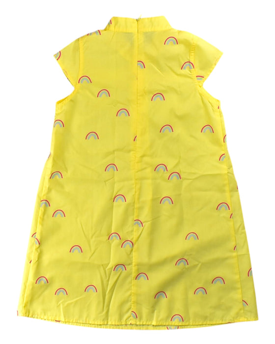 A Yellow Sleeveless Dresses from Le Petit Society in size 10Y for girl. (Back View)