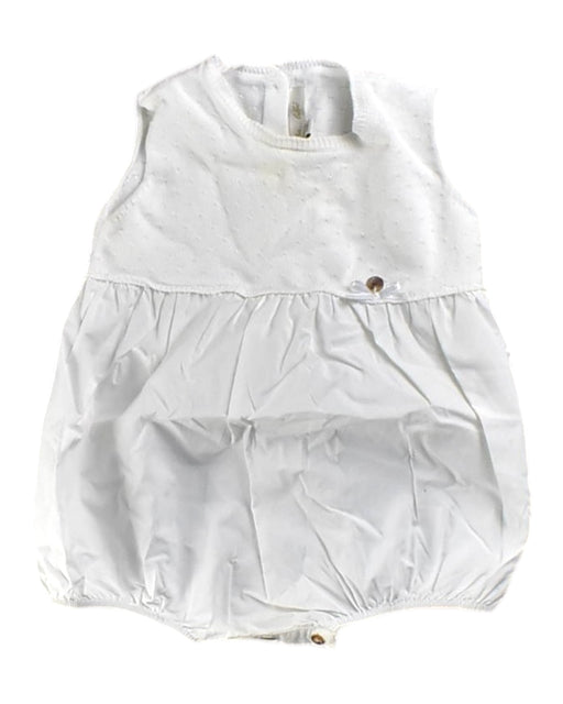 A White Sleeveless Rompers from Purete du... Bebe in size 3-6M for girl. (Front View)