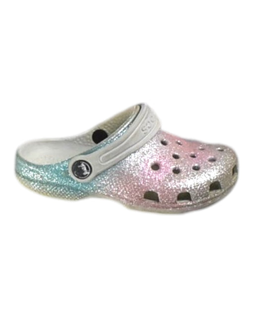 A Metallic Sandals from Crocs in size 4T for girl. (Front View)