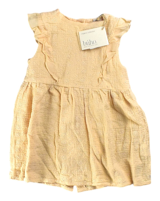 A Yellow Short Sleeve Dresses from Buho in size 18-24M for girl. (Front View)