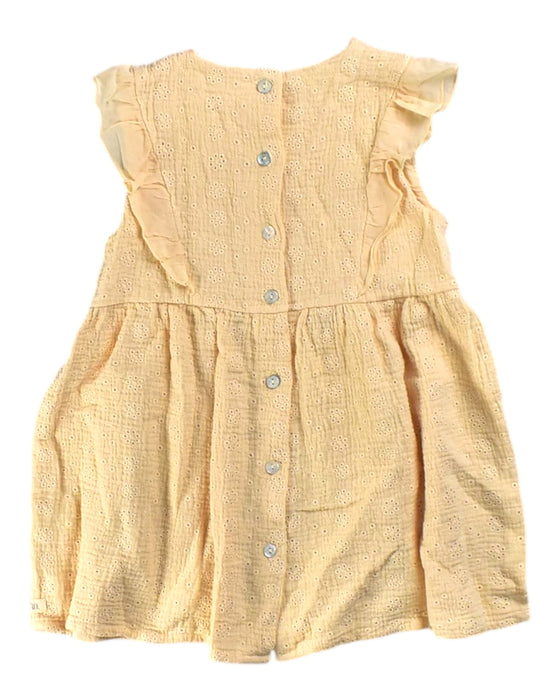 A Yellow Short Sleeve Dresses from Buho in size 18-24M for girl. (Back View)