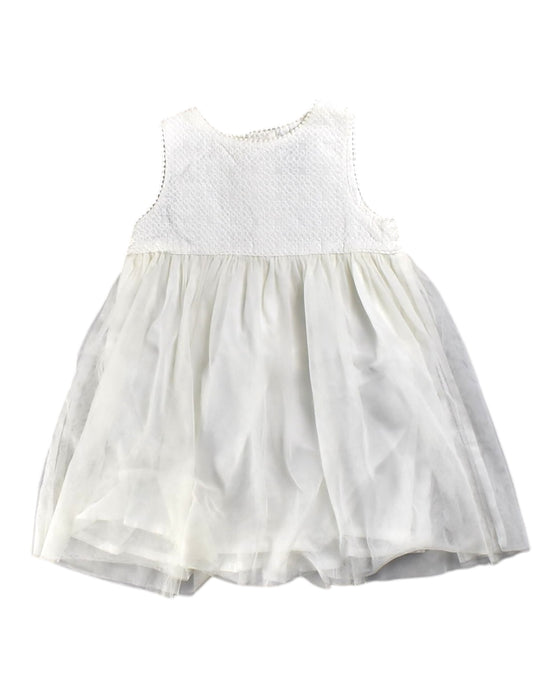 A White Sleeveless Dresses from Petit Bateau in size 12-18M for girl. (Front View)