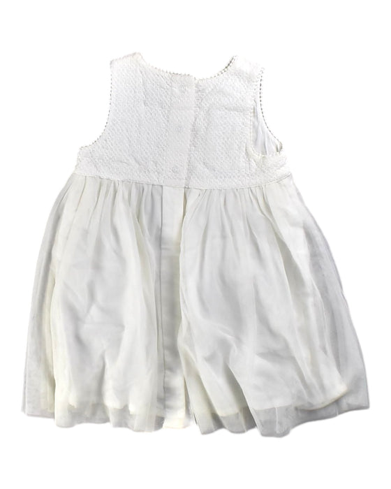 A White Sleeveless Dresses from Petit Bateau in size 12-18M for girl. (Back View)