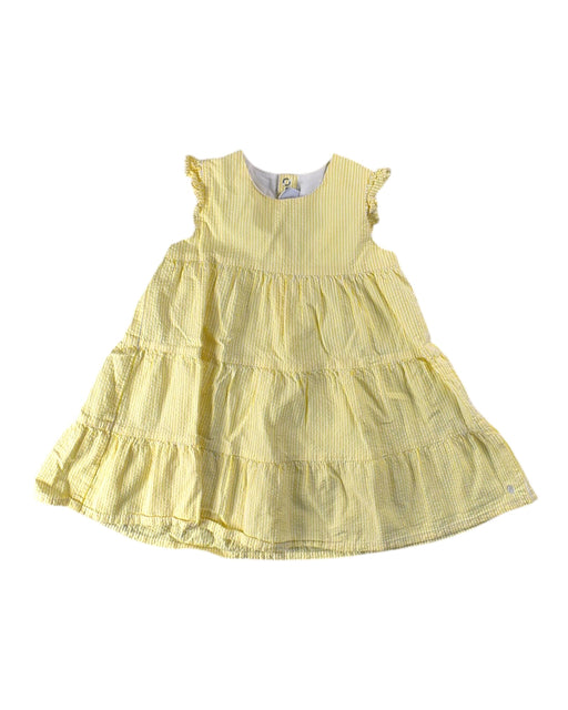 A Yellow Sleeveless Dresses from Petit Bateau in size 2T for girl. (Front View)