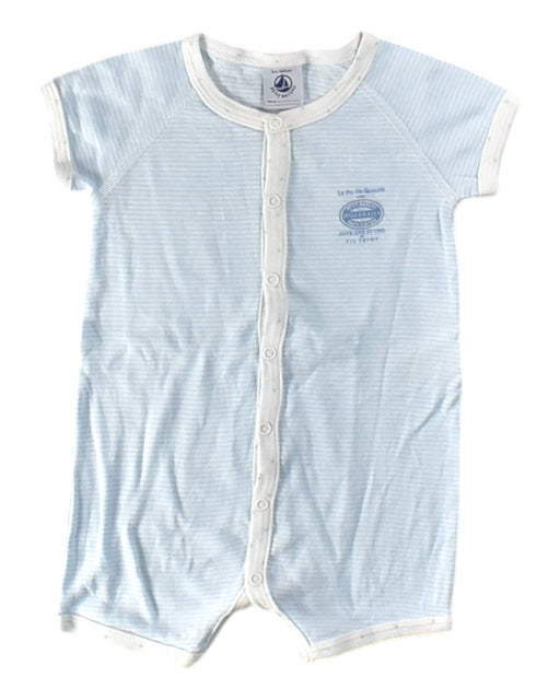 A Blue Short Sleeve Rompers from Petit Bateau in size 3-6M for boy. (Front View)