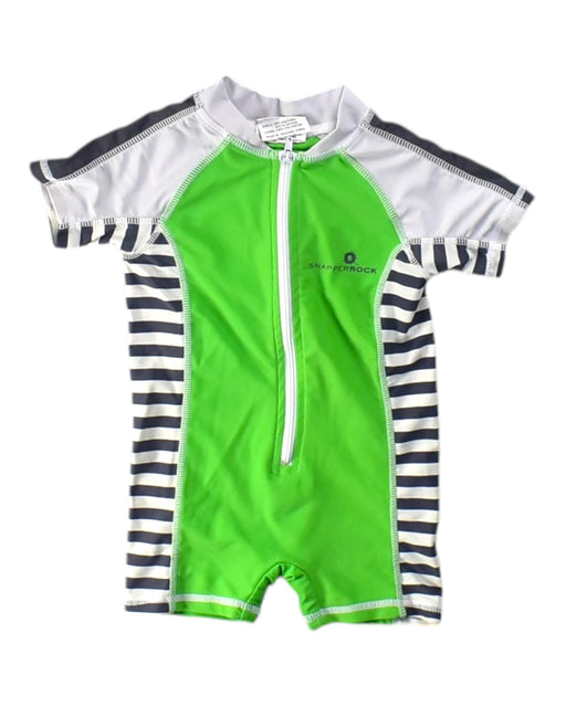 A Green Floatsuits from Snapper Rock in size 6-12M for boy. (Front View)