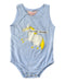 A Blue Sleeveless Bodysuits from The Animals Observatory in size 6-12M for boy. (Front View)